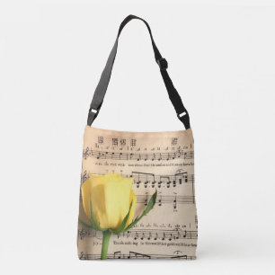 Sac Ajustable Feuille de musique rose jaune