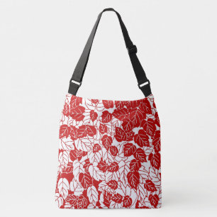 Sac Ajustable Feuille japonaise, rouge foncé et blanc