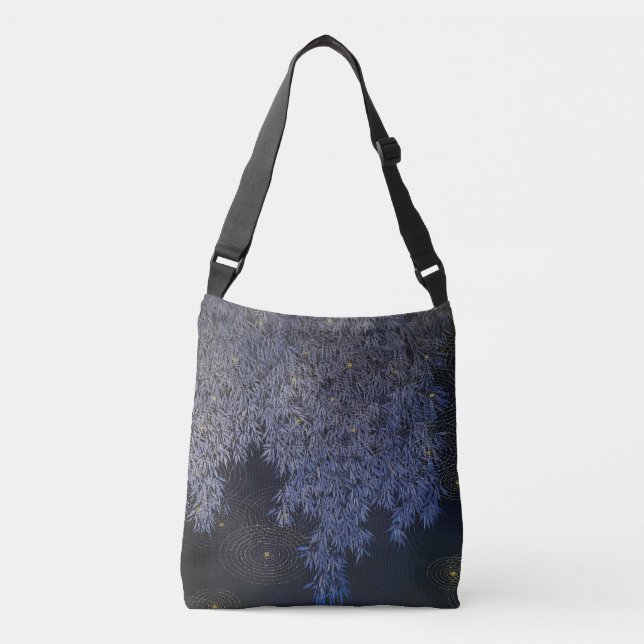 Sac Ajustable Feuilles à carreaux bleus Infinement Motifs (Devant)