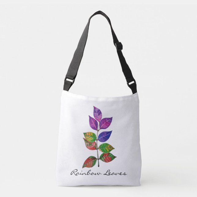 Sac Ajustable Feuilles arc-en-ciel aquarelle (Devant)