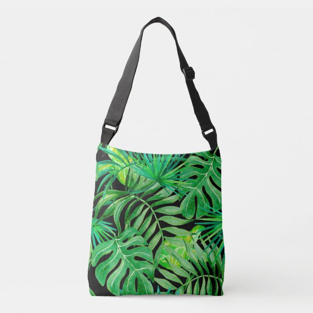 Sac Ajustable Feuilles d'aquarelle tropicale : Élégance transpar (Devant)