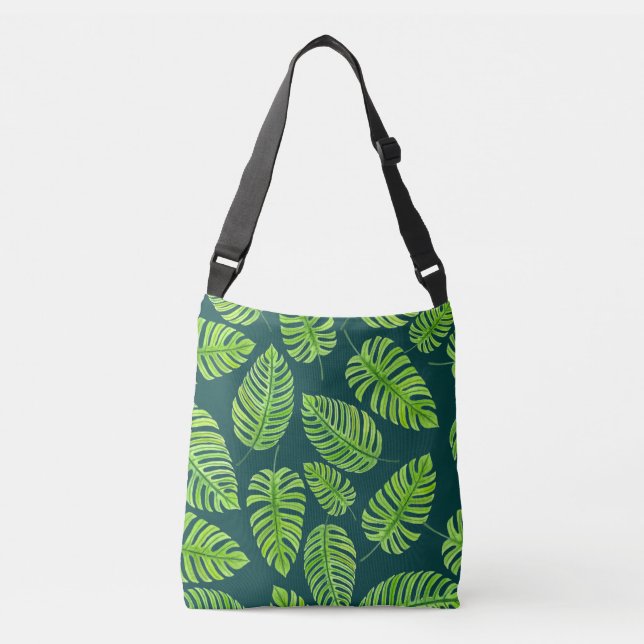 Sac Ajustable Feuilles de Monstera, motif d'aquarelle tropicale (Devant)