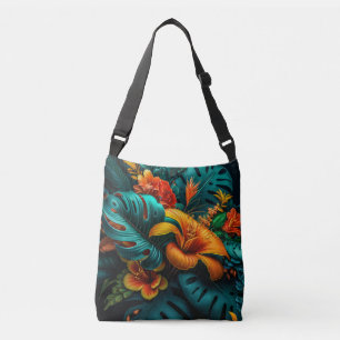 Sac Ajustable Feuilles et fleurs tropicaux colorés et élégants  