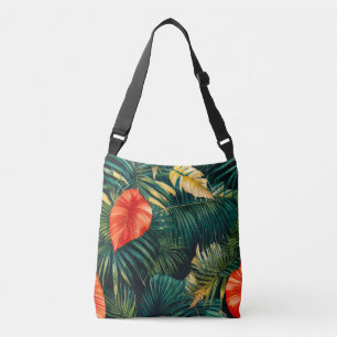 Sac Ajustable Feuilles tropicaux colorés et fleurs d'Hibiscus  