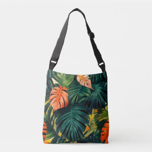Sac Ajustable Feuilles tropicaux colorés et fleurs d'Hibiscus