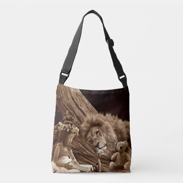 Sac Ajustable Fille avec le lion et l'ours de nounours (Devant)