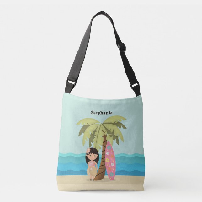 Sac Ajustable Fille de surfer hawaïenne (Devant)