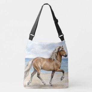 Sac Ajustable Fjara Cheval islandais aquarelle sur la plage