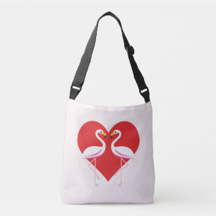Sac Ajustable Flamants roses blancs mignons rose avec coeur roug