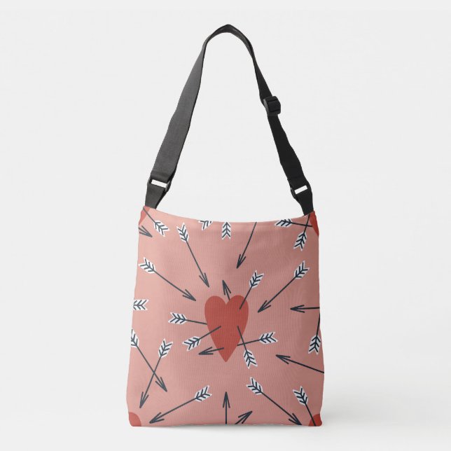 Sac Ajustable Flèches de coeur faites main. (Devant)