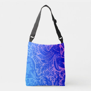 Sac Ajustable Fleur botanique florale bleue vintage rose