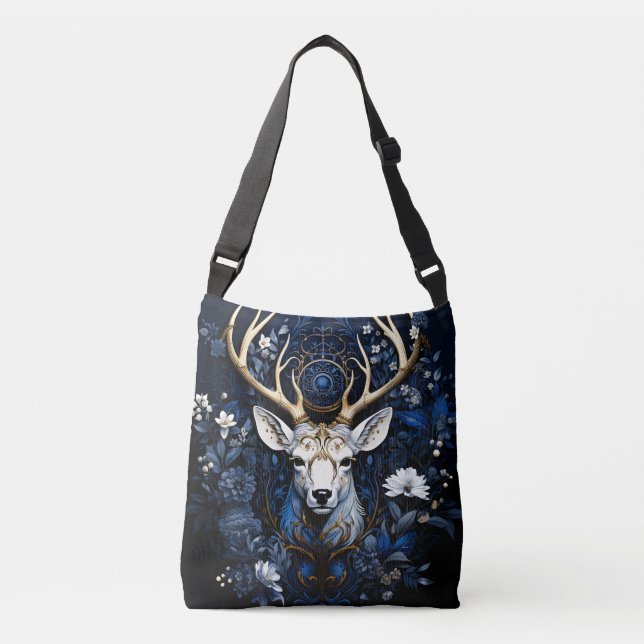 Sac Ajustable Fleur céleste de minuit Gothique Cerf  (Devant)