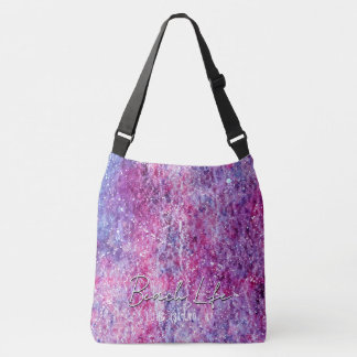 Sac Ajustable Fleur d'aquarelle rose abstraite avec texte person