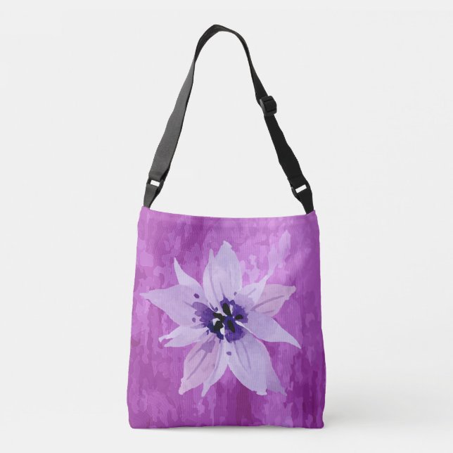 Sac Ajustable Fleur d'aquarelle violet artistique (Dos)