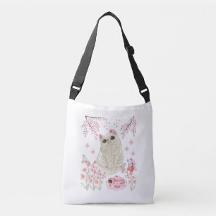 Sac Ajustable Fleur de cerise de chat mignonne