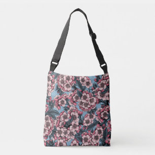 Sac Ajustable Fleur de cerisier rose et bleu