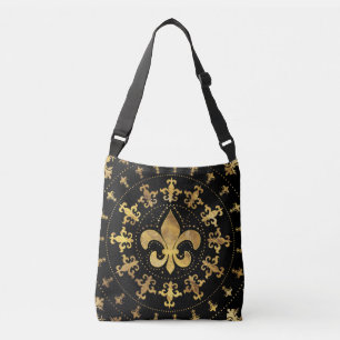 Sac Ajustable Fleur de lis - ornement circulaire - Or et noir