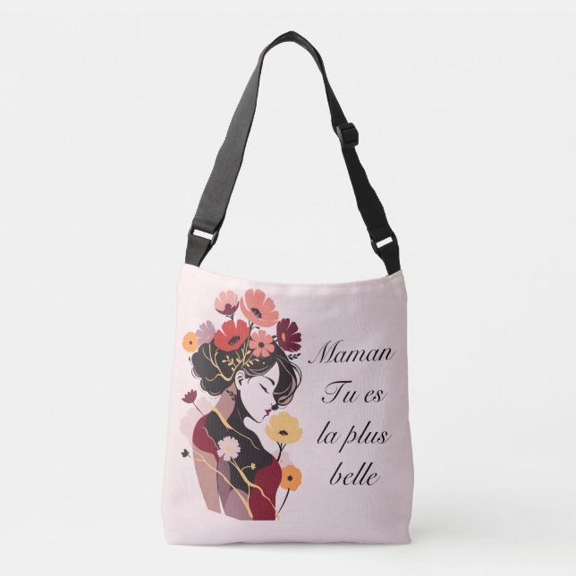 Sac Ajustable Fleur de silhouette femme pour maman en français (Devant)