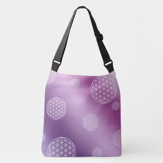 Sac Ajustable Fleur de vie violet & rose (Devant)