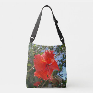 Sac Ajustable Fleur D'Hibiscus Rouge Sur Un Arbre,