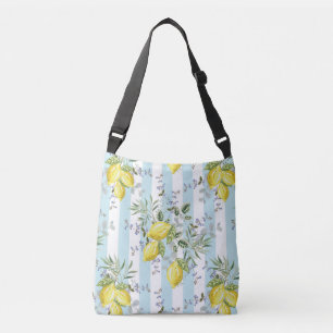 Sac Ajustable Fleur d'Itale au citron rayure florale méditerrané