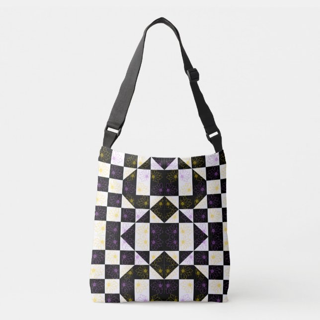 Sac Ajustable fleur en Monochrome motif de contrôle esthétique (Devant)