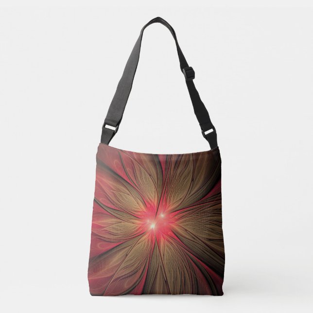 Sac Ajustable Fleur fractale de fansy rouge (Devant)