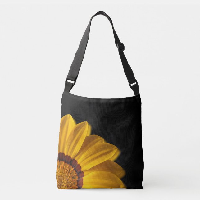 Sac Ajustable Fleur jaune sur arrière - plan noir (Devant)