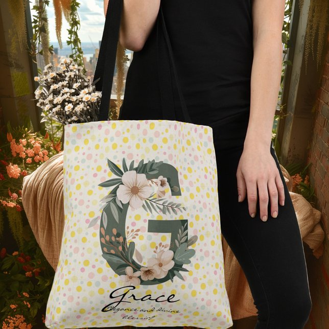 Sac Ajustable Fleur Radieuse de Grâce - Monogramme Floral Bohème (Créateur téléchargé)