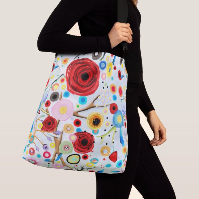 Sac Ajustable Fleur rouge blanc pâturage (De près)
