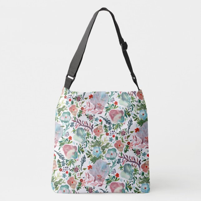 Sac Ajustable Fleur sauvage à l'aquarelle pastel  (Dos)