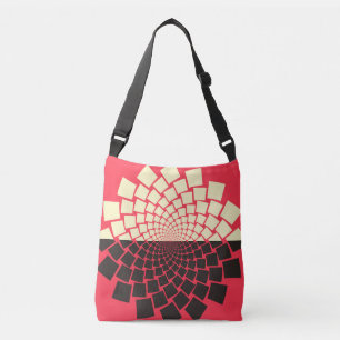 Sac Ajustable Fleur stylisée : noir rouge ivoire