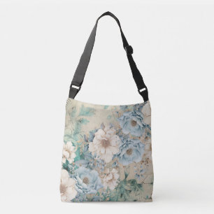 Sac Ajustable Fleuris aquarelle sarcelle Shabby Chic
