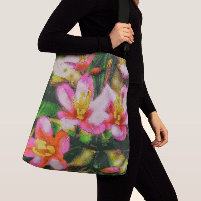 Sac Ajustable Fleurs à éclaboussures roses (De près)
