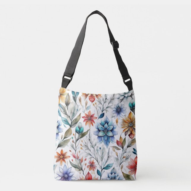 Sac Ajustable Fleurs à l'aquarelle (Devant)