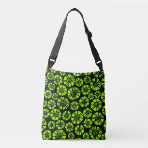 Sac Ajustable Fleurs Abstraites 031023 - Chartreuse sur Noir