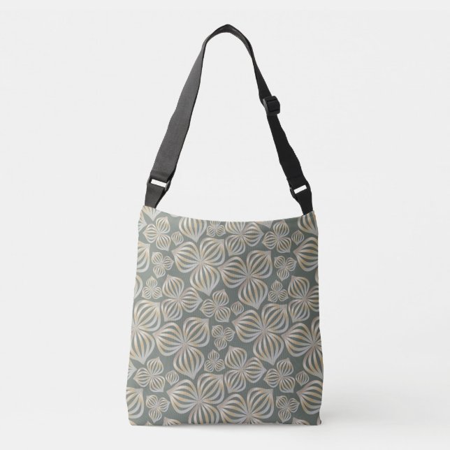 Sac Ajustable fleurs abstraites gris doré sans soudure + vos idé (Devant)