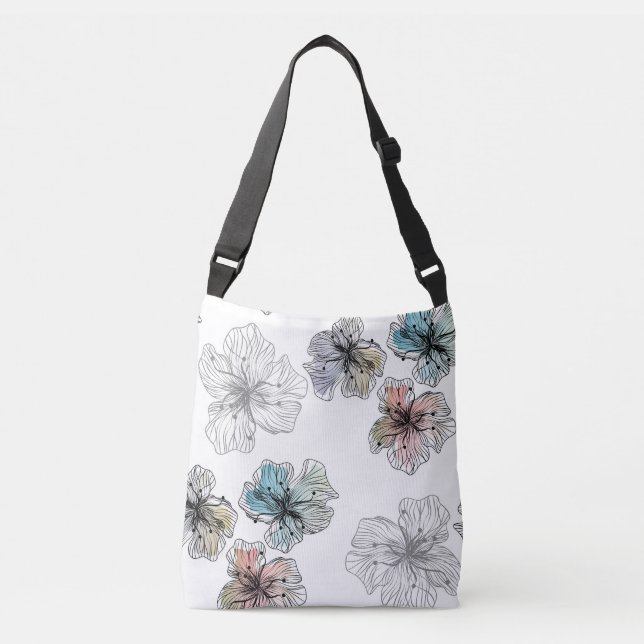 Sac Ajustable Fleurs alignées sans couture abstrait PA moderne (Devant)