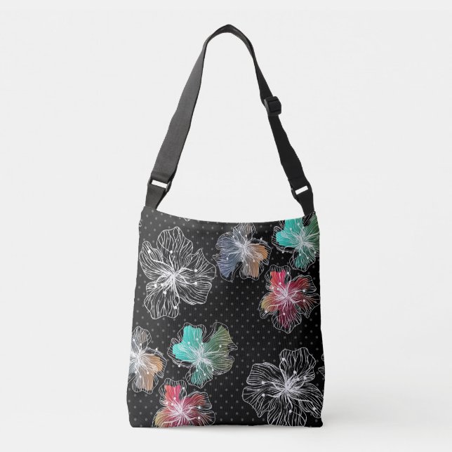 Sac Ajustable Fleurs alignées sans couture abstrait PA moderne (Devant)