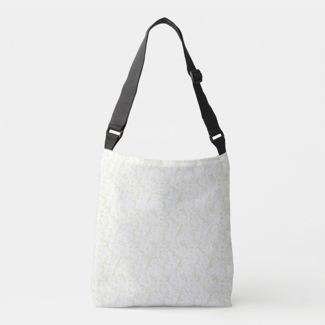 Sac Ajustable Fleurs blanches et feuillage sur fond jaune doux (Devant)