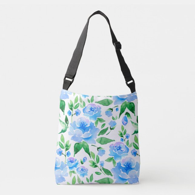 Sac Ajustable Fleurs bleu d'eau (Devant)