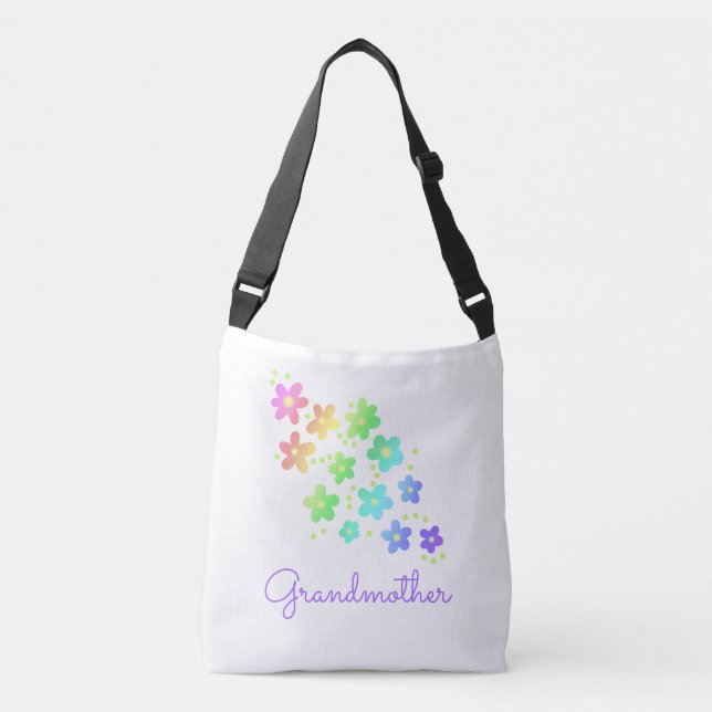 Sac Ajustable Fleurs d'arc-en-ciel de grand-mère (Devant)