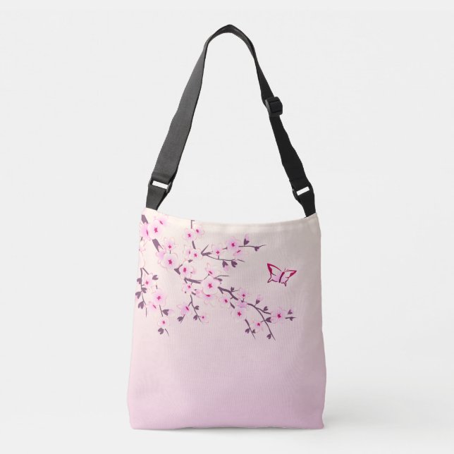 Sac Ajustable Fleurs de cerisier rose girly (Devant)