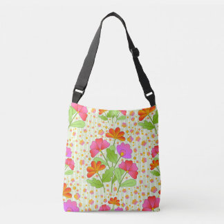 Sac Ajustable Fleurs de couleur grand pop rose et orange vert pâ
