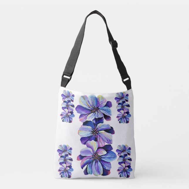 Sac Ajustable Fleurs de Delphinium Élégante Mode Chic (Devant)