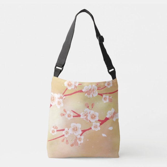 Sac Ajustable Fleurs de fleurs de cerisier en fleurs rustiques (Devant)