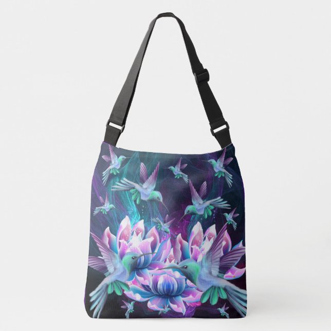 Sac Ajustable Fleurs De Lotus Et Colibris En Vol (Devant)