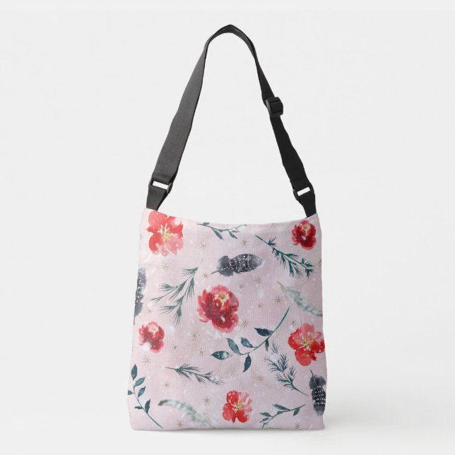 Sac Ajustable Fleurs de Noël Feuilles Motif Boho (Devant)