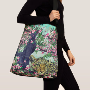 Sac Ajustable Fleurs de printemps Léopard Oiseaux Nature