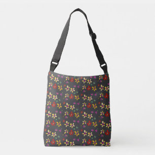 Sac Ajustable Fleurs dessinées à la main sur fond noir
